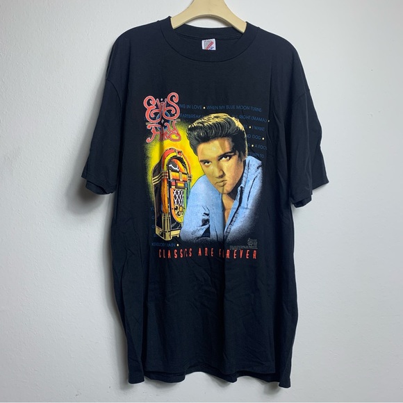 Vintage Elvis Presley Mens Shirt Black 2XL Classics Are Forever 1992 Jukebox 90s - Picture 1 of 7